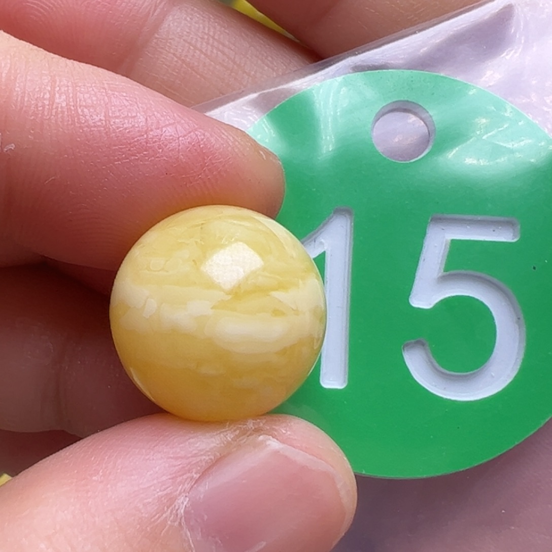 蜜蜡未镶嵌珠宝奇石15.2mm微瑕