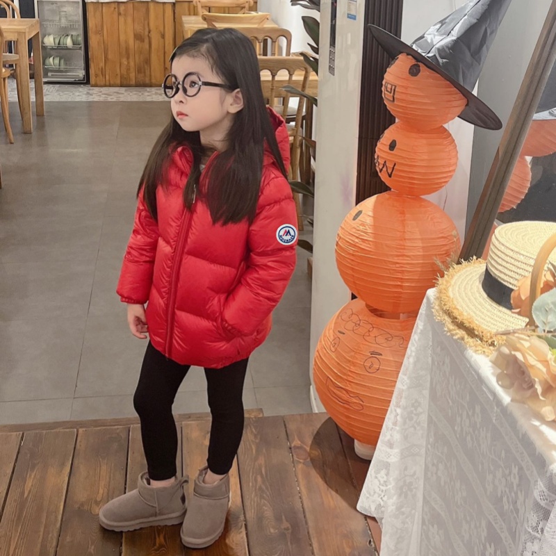 新款儿童羽绒服连帽加厚泡芙男童女童宝宝中大童面包服外套亲子装