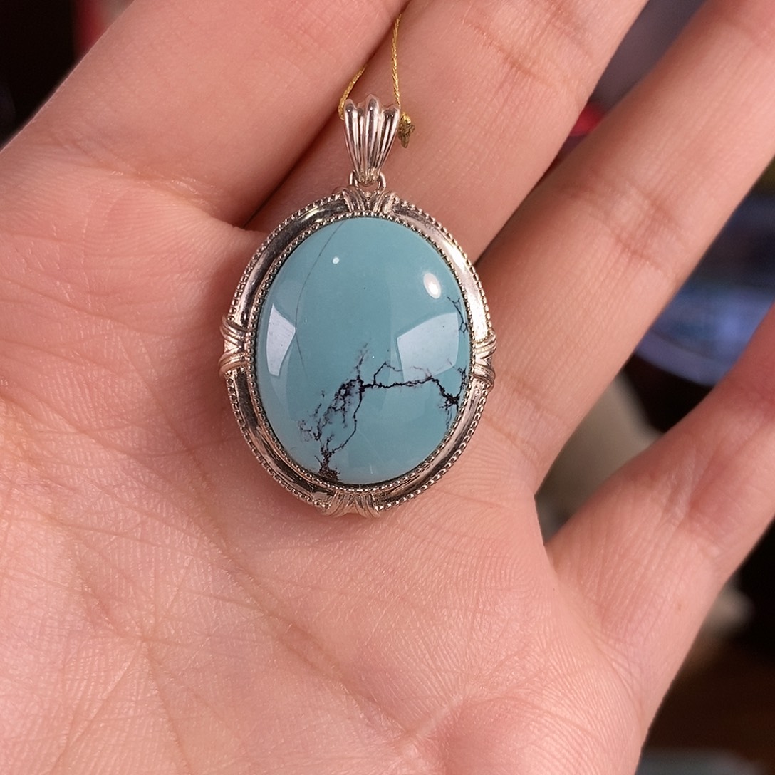 绿松石银S925镶嵌珠宝奇石