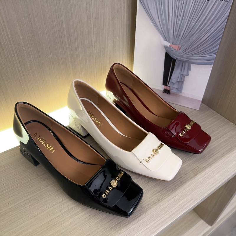 FerMan广货轻奢新款时尚百搭气质山茶花高跟鞋单鞋3672