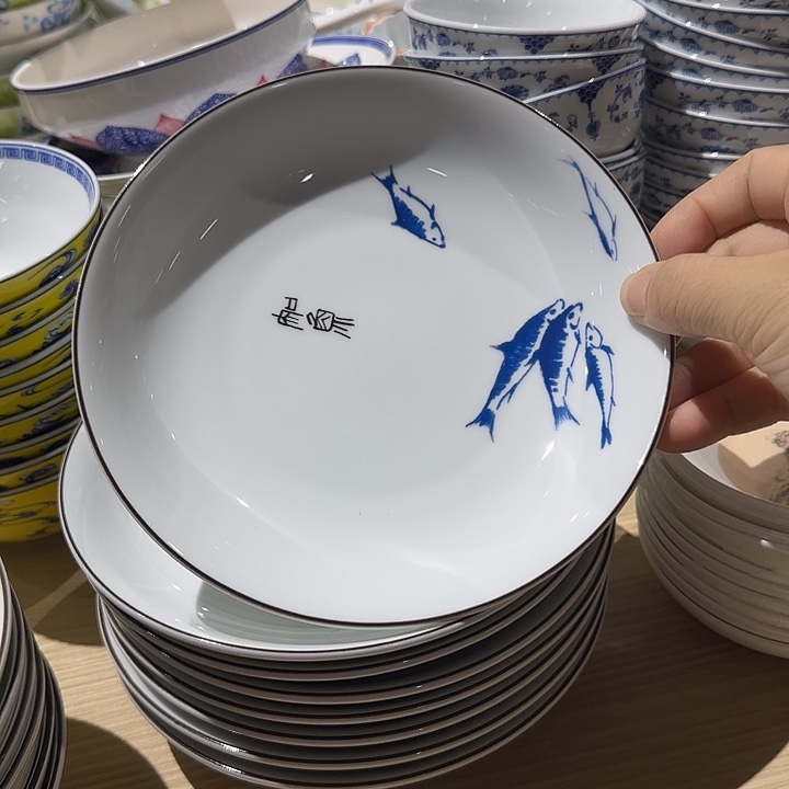 瓷6.5寸小吃盘2个装正品