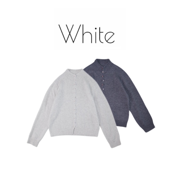 【红线】波浪门襟小立领亮晶晶针织开衫