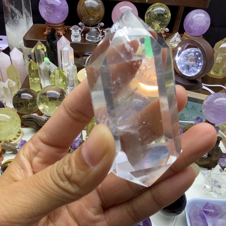 水晶摆件未镶嵌天然白水晶双尖