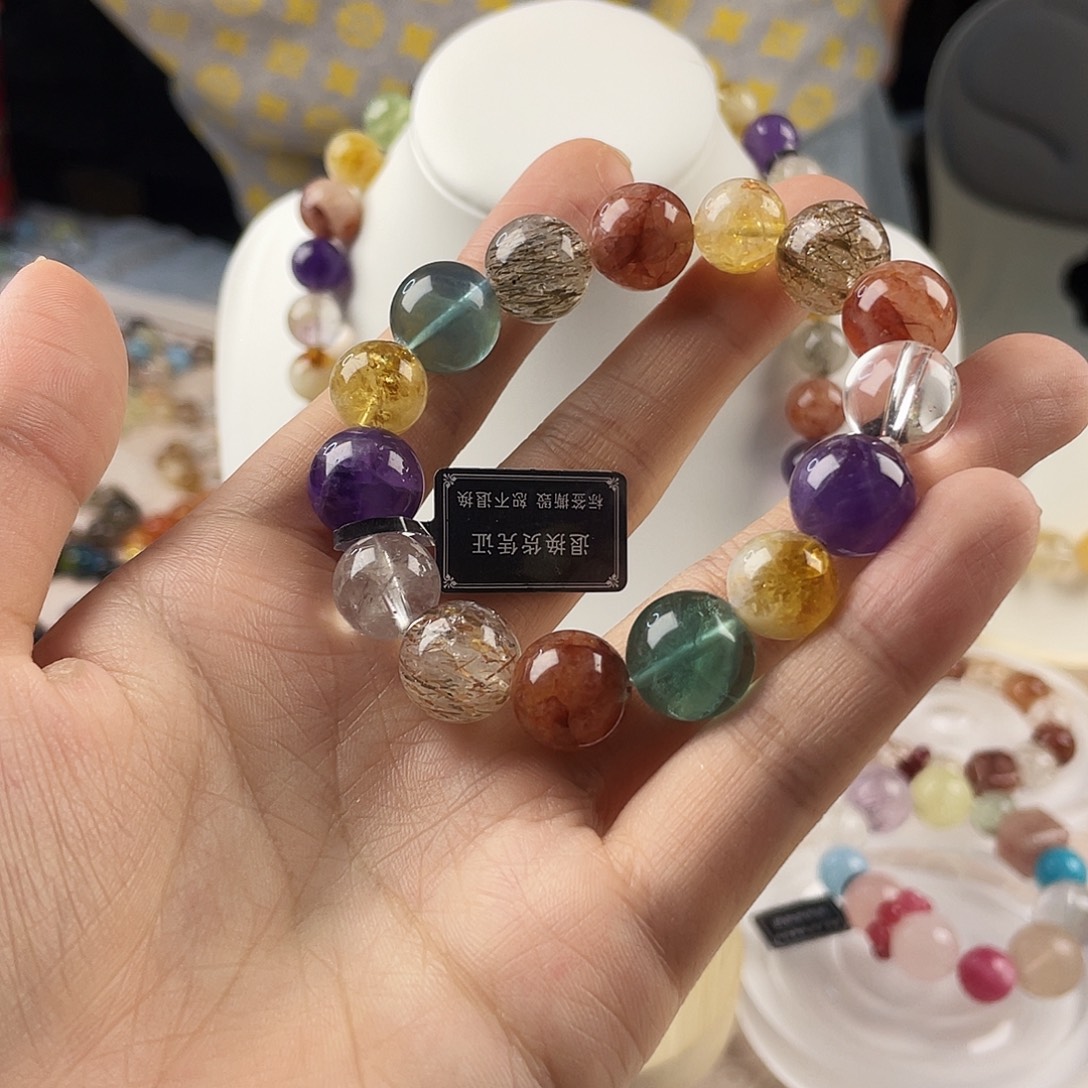 银S925镶嵌手链烟晶