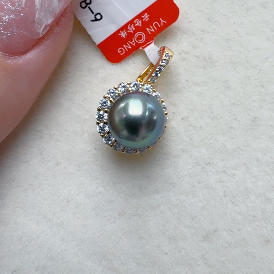 海水珍珠银S925镶嵌颈饰@@v503