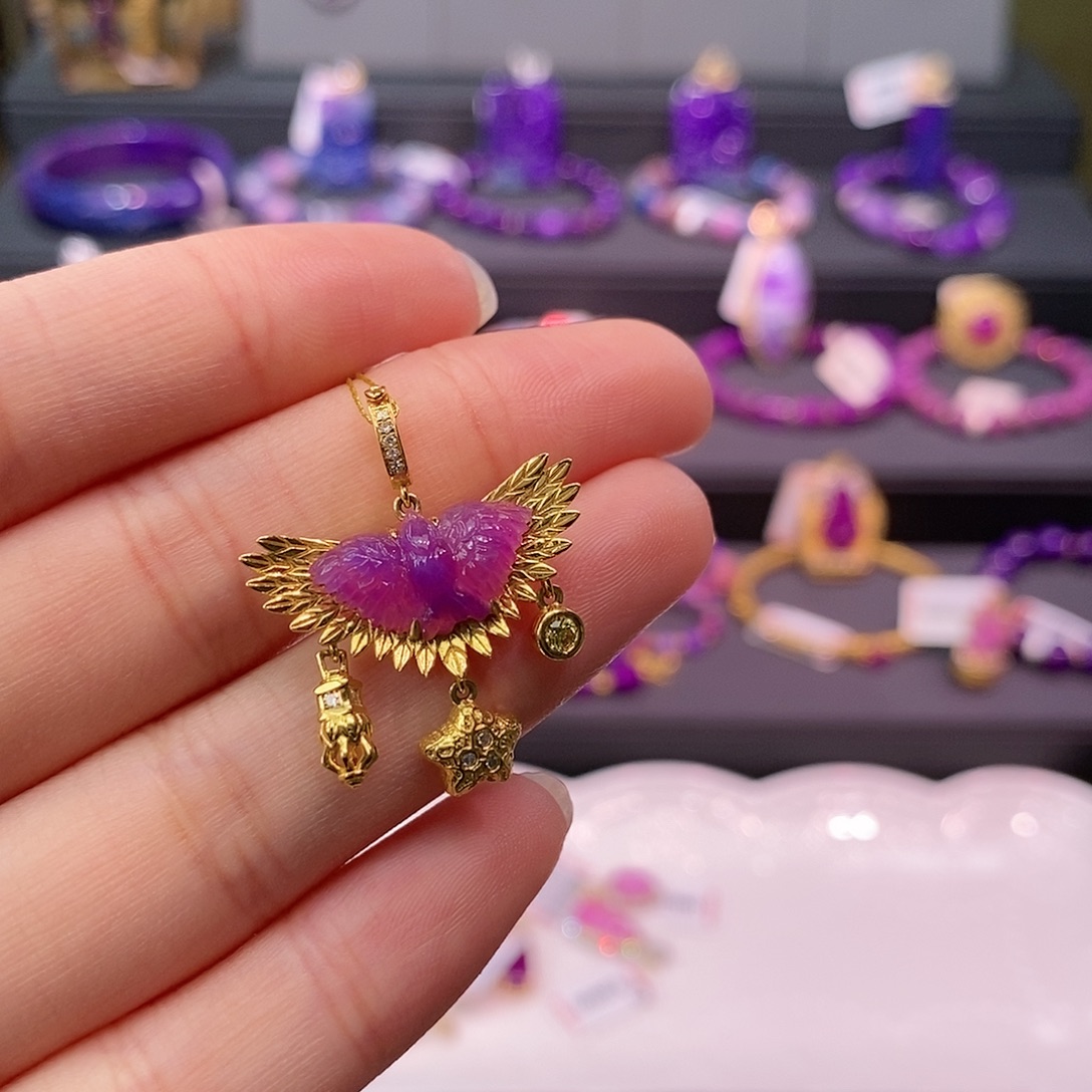 苏纪石（舒俱来）18K金镶嵌吊坠(不含链)