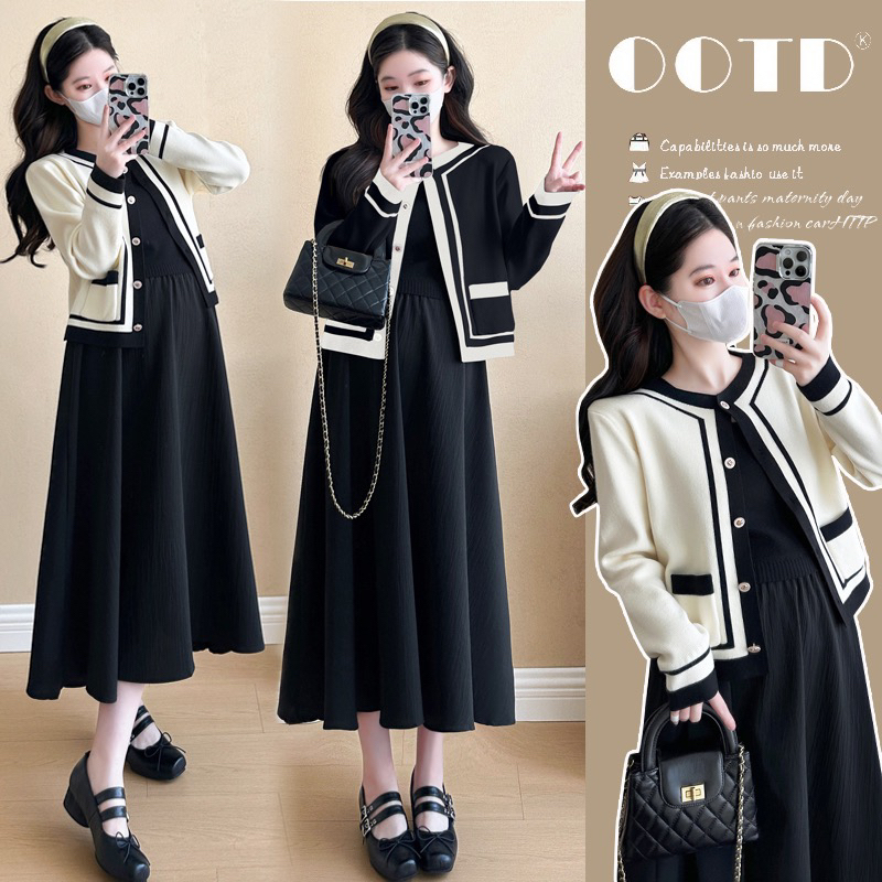 【程程家】 秋季新品韩版时尚小香风气质减龄显瘦两件套连衣裙