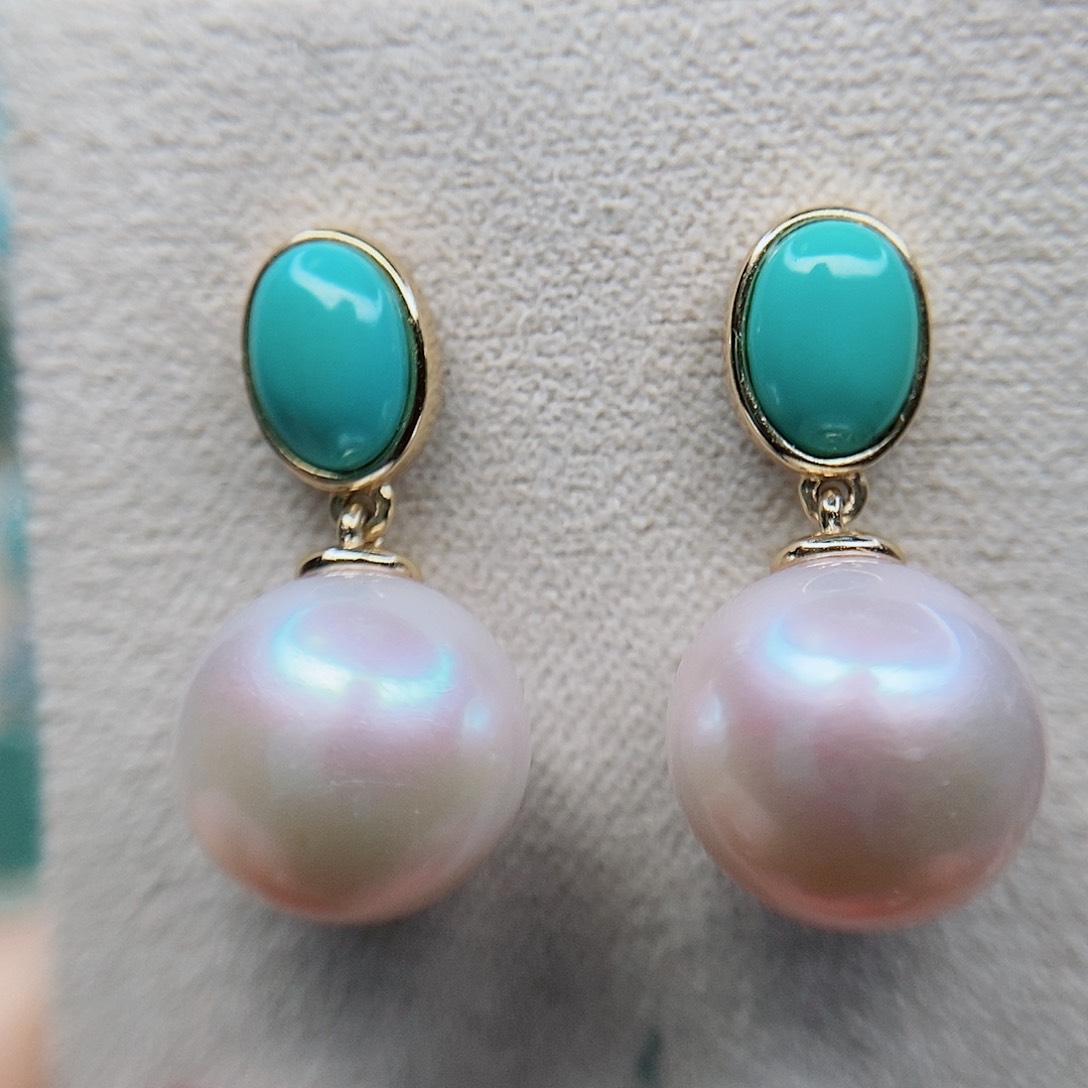 绿松石耳钉未镶嵌