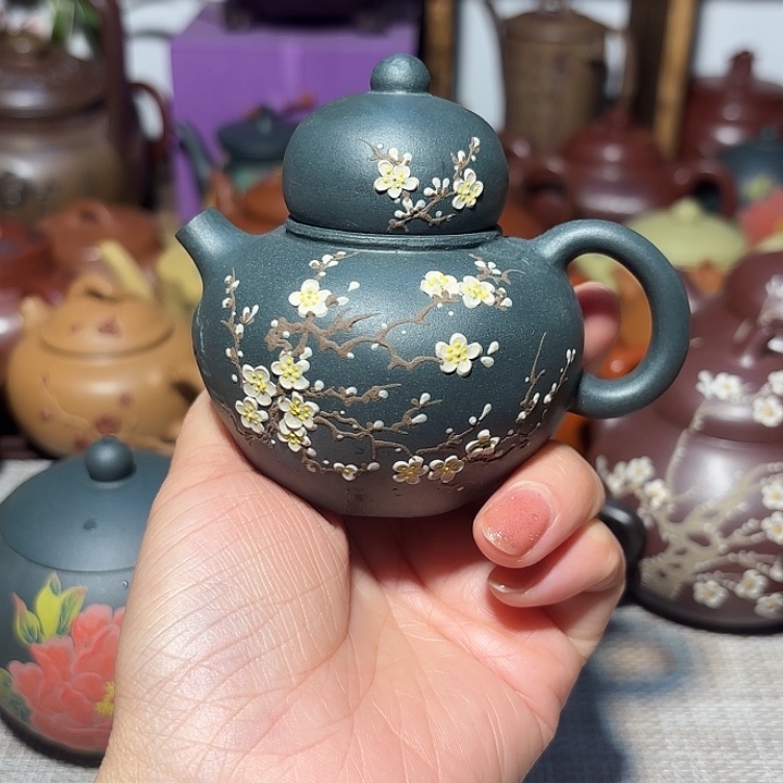 紫砂茶壶原矿宜兴紫砂手工痕迹