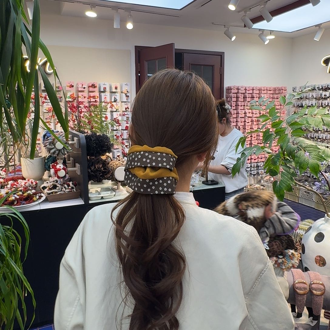 布艺非金属小碎花发圈