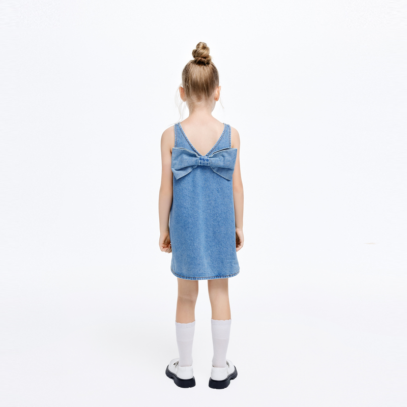 littlemoco童装夏装新款女童无袖背心牛仔连衣裙#KBD2DRS060