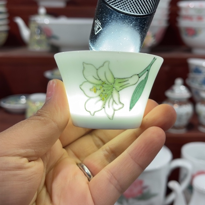 醴陵釉下手绘小酒杯