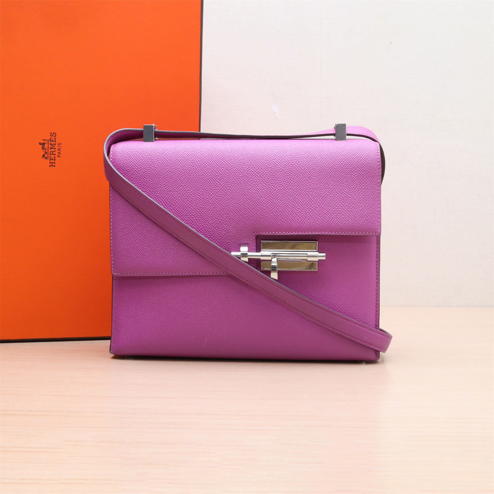 95新 Hermes/爱马仕 斜挎包 23 L3玫瑰紫 C刻P224727442