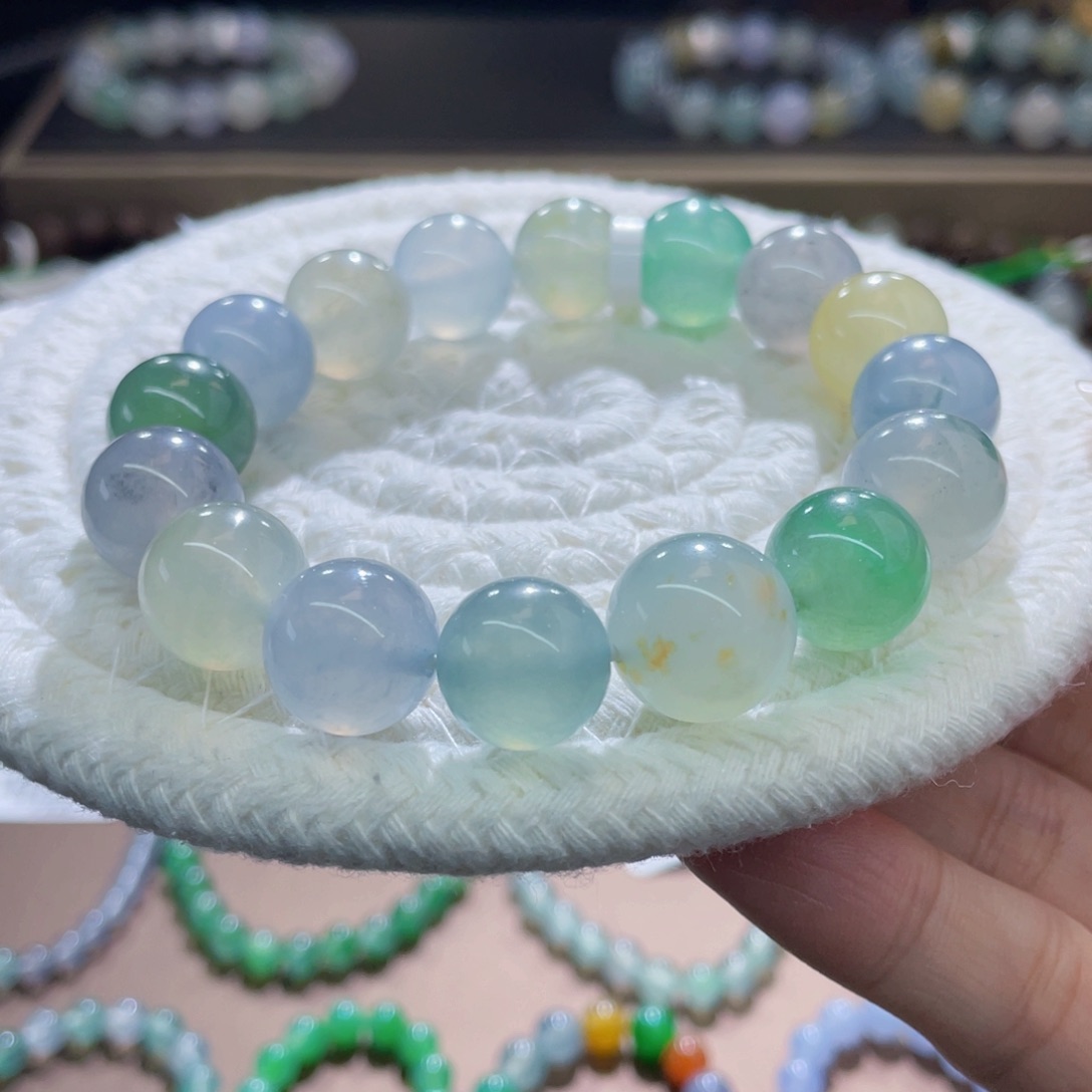 未镶嵌手链翡翠玻璃珠马卡龙