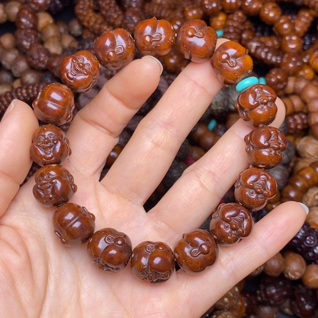 紫金鼠手串相**沫笑佛14尺寸