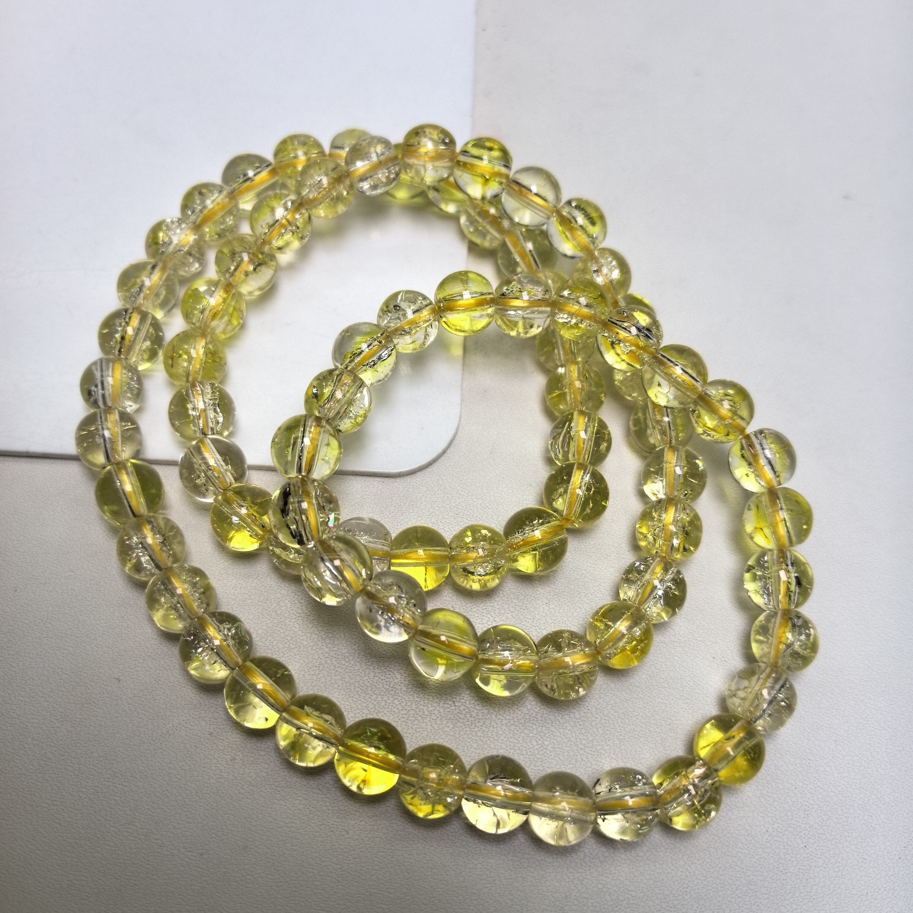 8mm三圈黄色手串百搭时尚手链LJJ-28