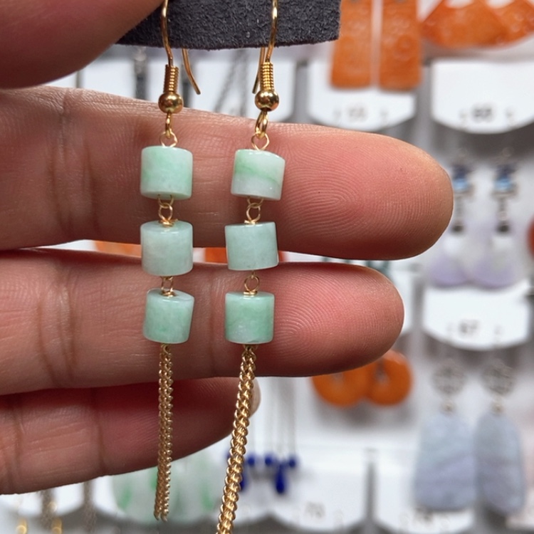 【闪购商品】翡翠耳饰银S925镶嵌耳饰