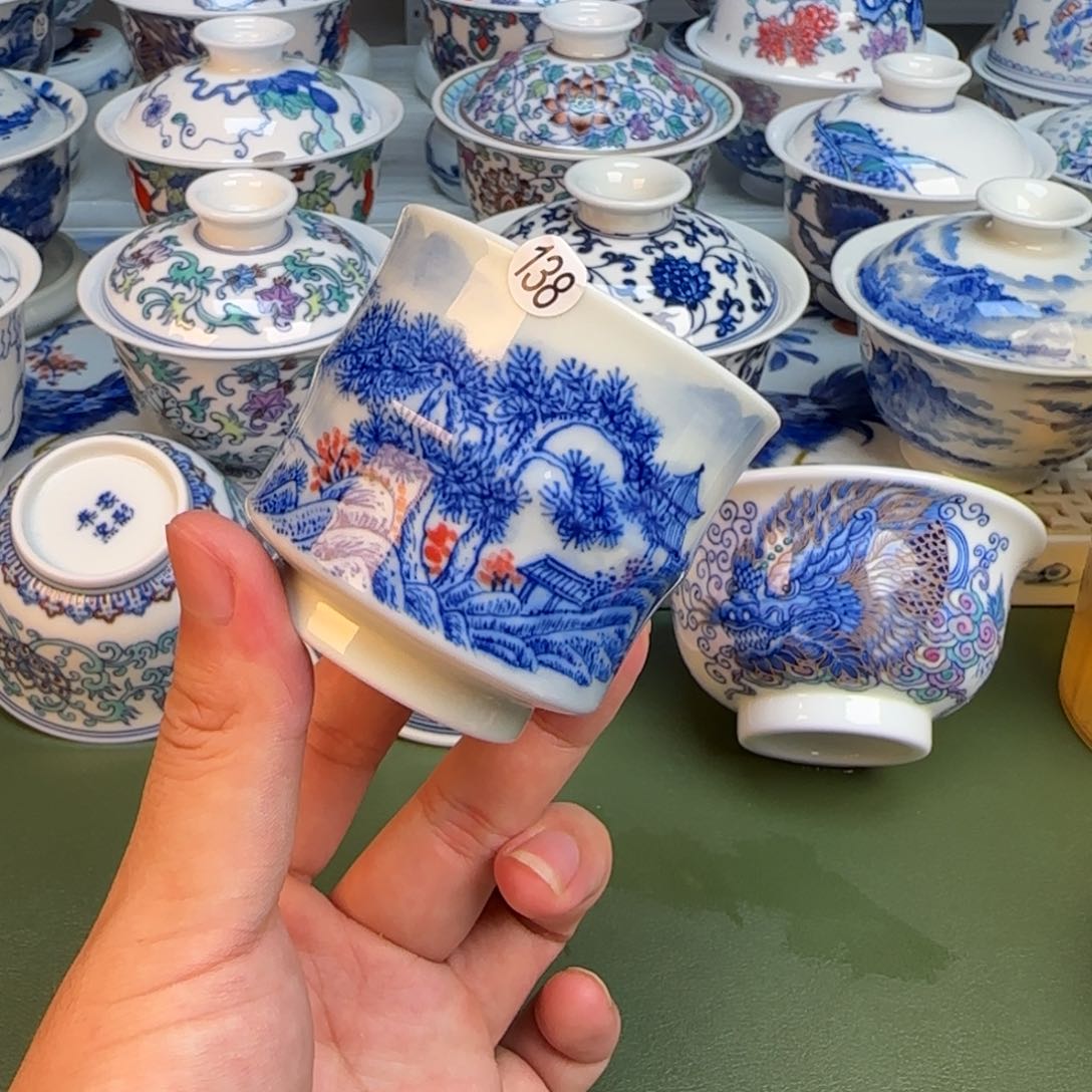 彦祖纯手工手绘茶具茶具138