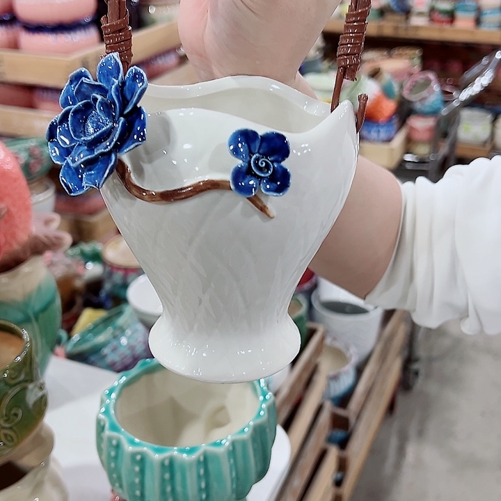 有孔，凑单福利满10元发货陶瓷多肉花盆！