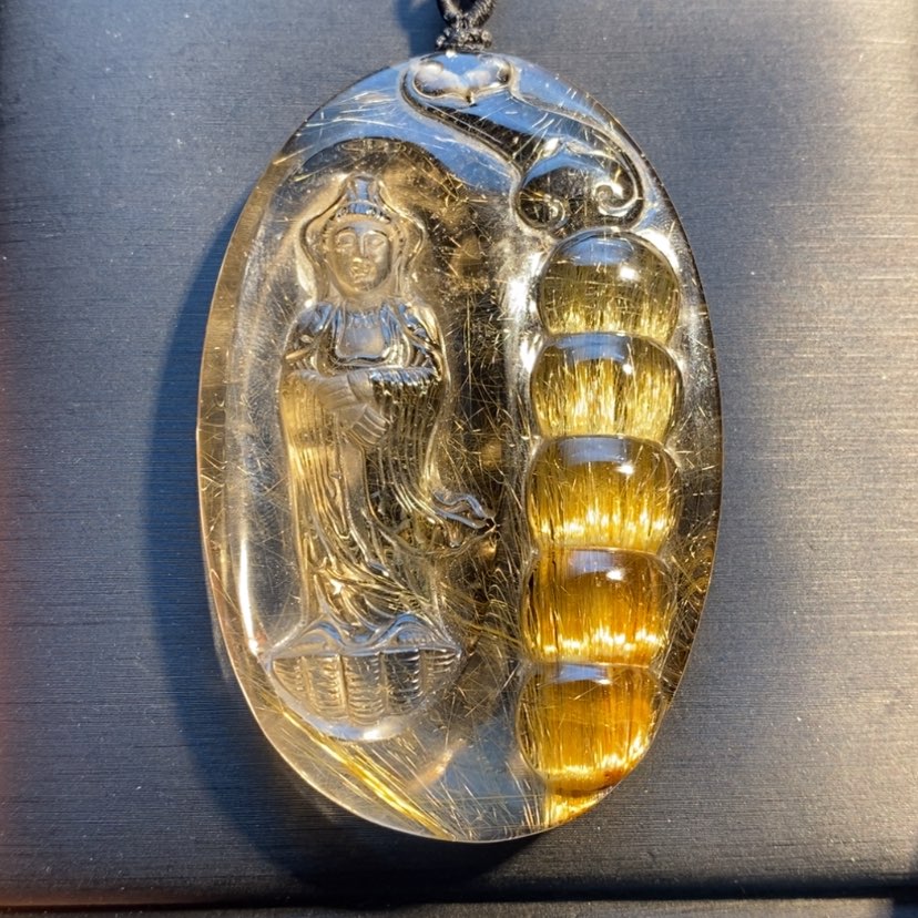 【闪购商品】发晶颈饰未镶嵌天然发晶站观音吊坠