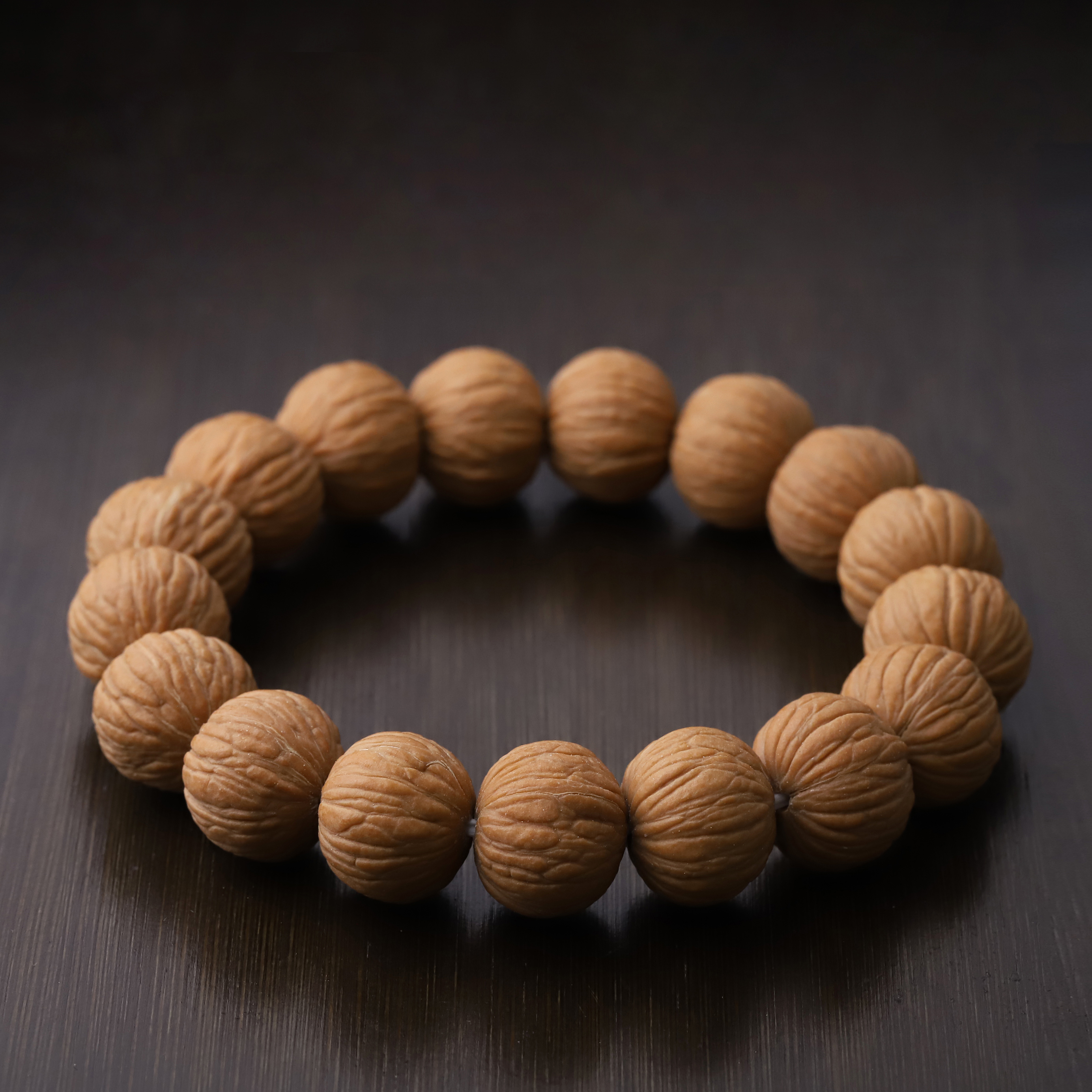 251257【老树飞碟土豪猴头】原皮原色猴头核桃单圈文玩手串