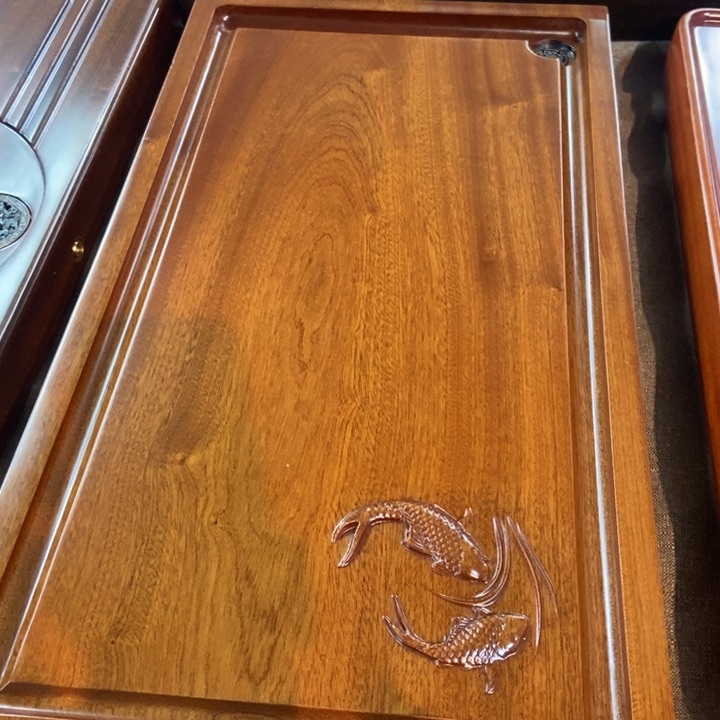 花梨木双鱼戏水六十