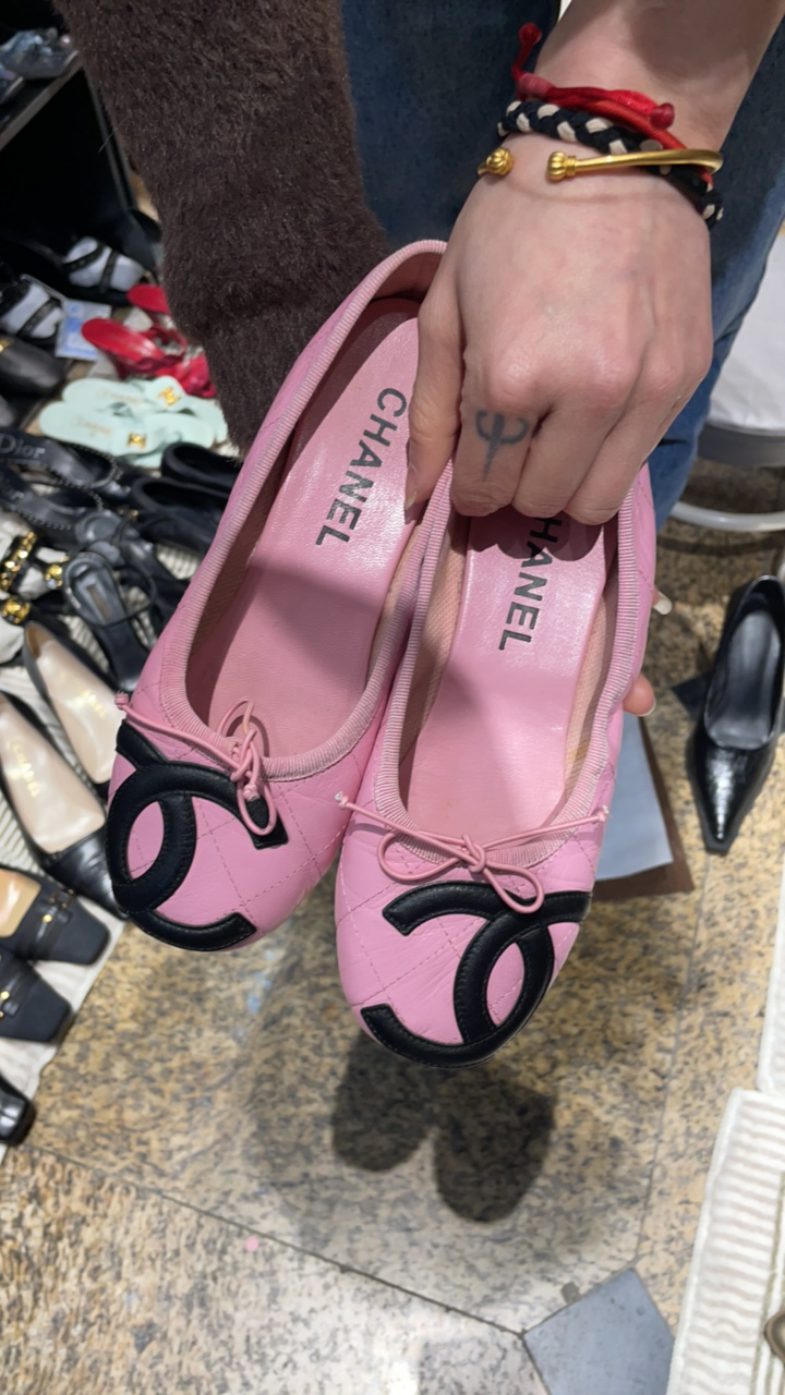 95新 Chanel/香奈儿 夏七中古/粉色康鹏单鞋/鞋子