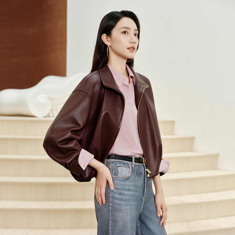 EP雅莹高端系列 复古宽松短款外套 早秋新款1240A