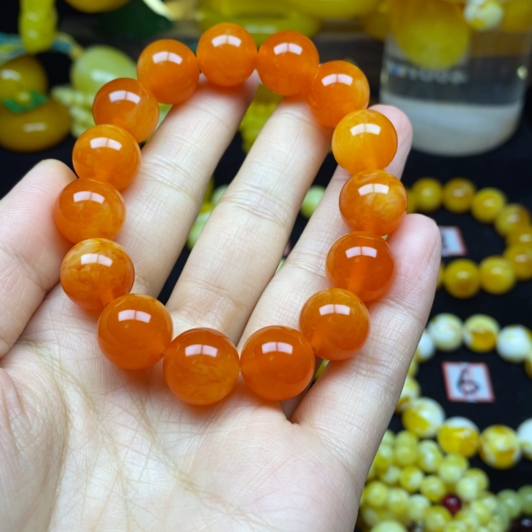 曲***野蜜糖红14手串一条