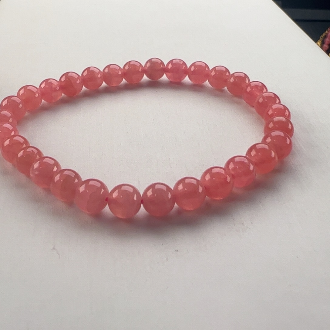 未镶嵌菱锰矿（红纹石）手串嗷****绵