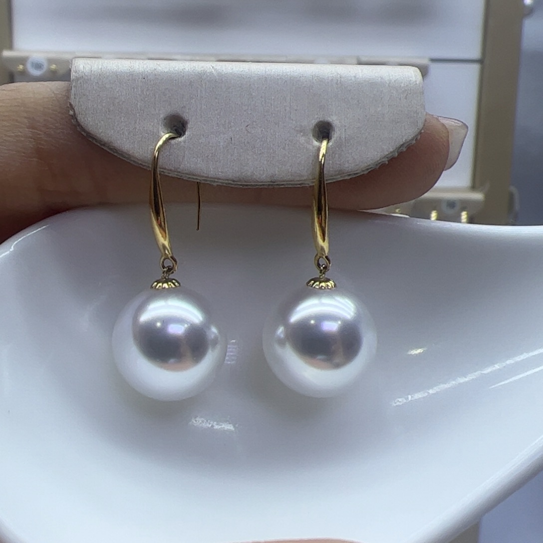 淡水珍珠耳饰18K金镶嵌