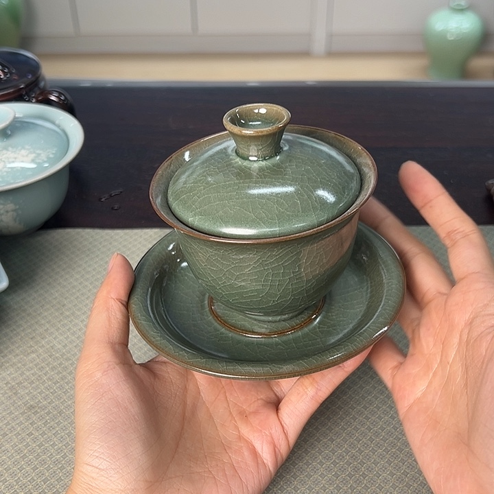 龙泉云间青瓷小米茶器