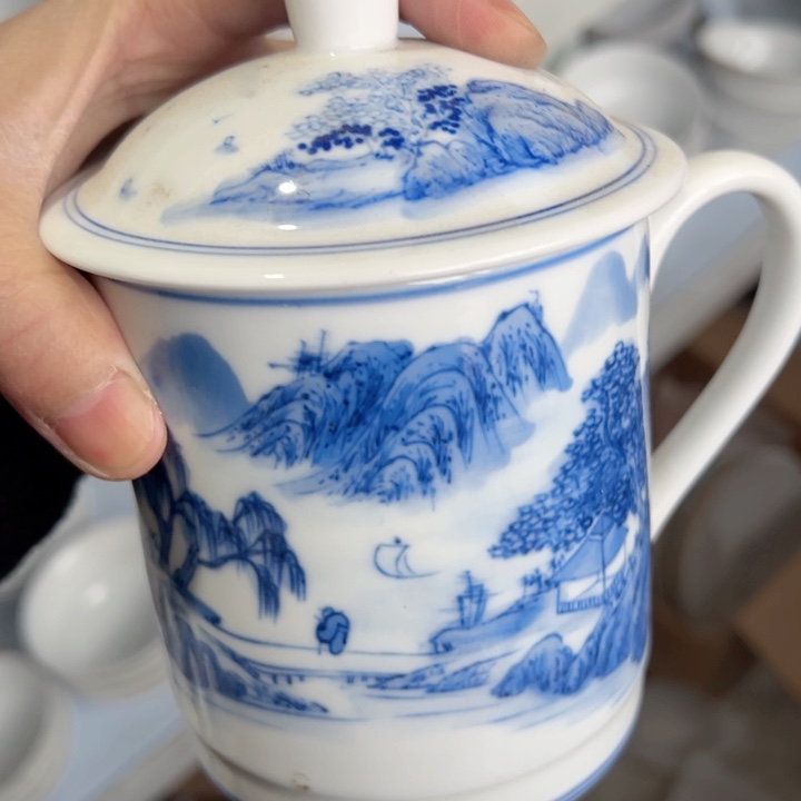 杯手绘微瑕办公杯一个