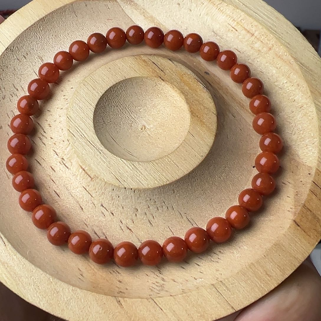南红玛瑙未镶嵌手串卡5满色满肉