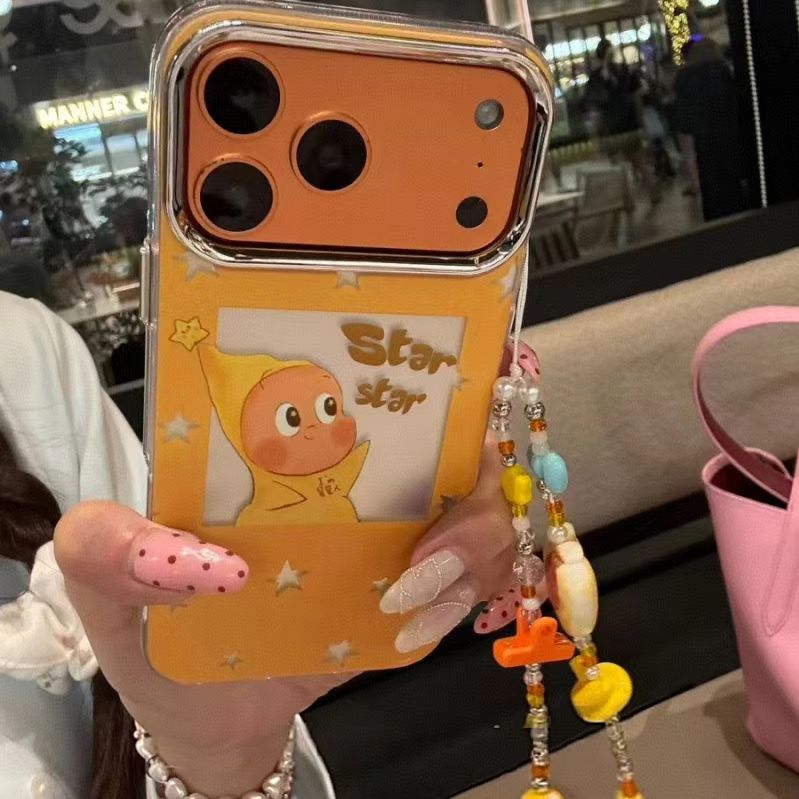 黄底星星星星人适用于iPhone17promax手机壳16少女心15可爱14卡通