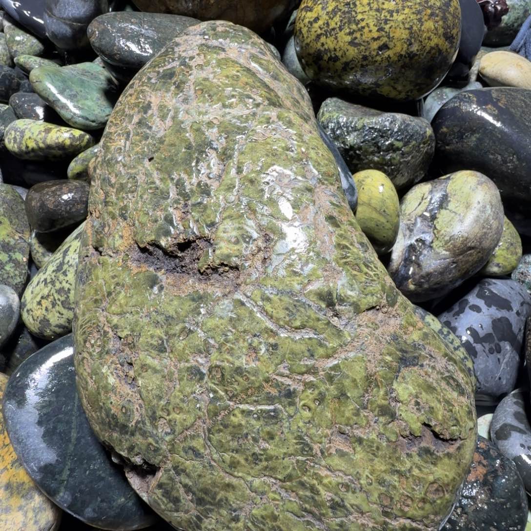 用***2蛇纹石玉未镶嵌西藏藏玉药王石