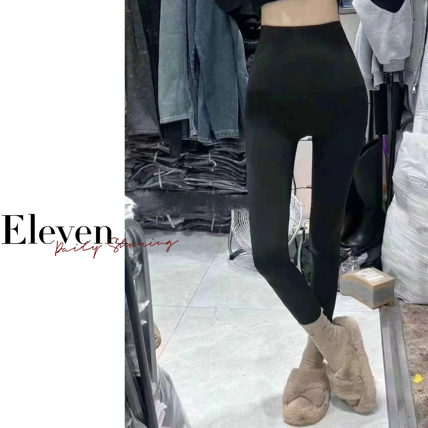 Eleven_  高腰收腹提臀可外穿鲨鱼裤打底裤