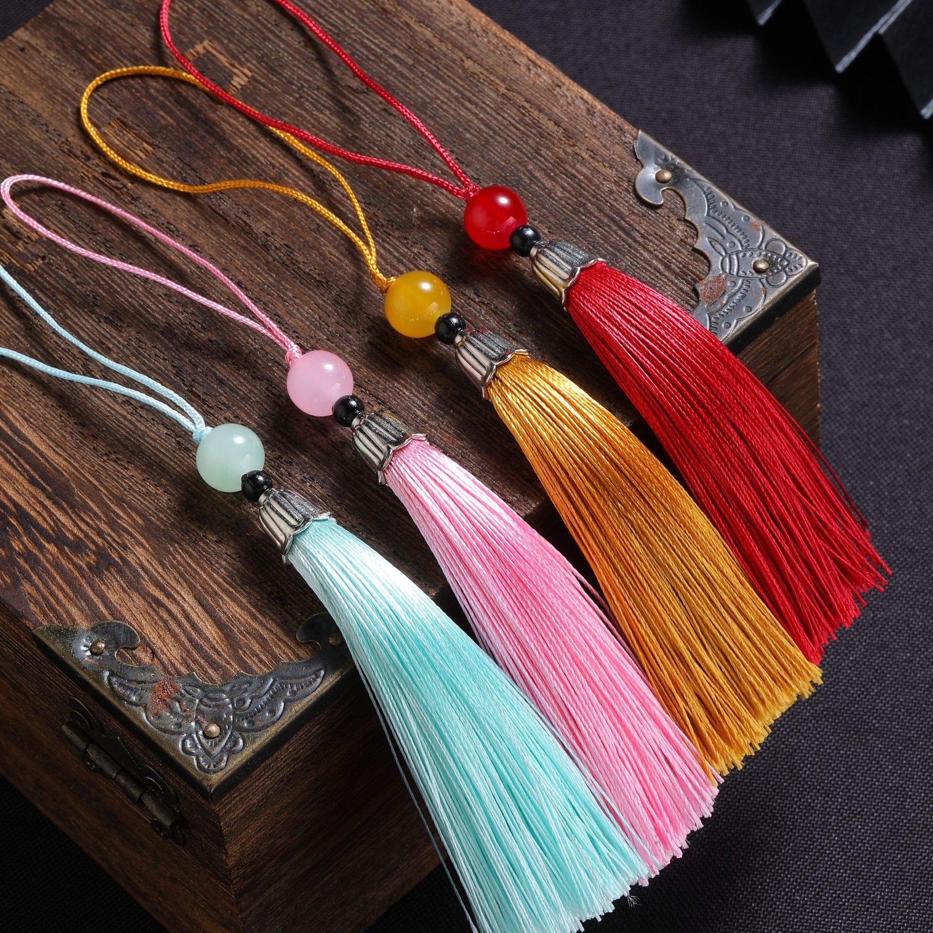 【幸福】银帽流苏DIY吊穗书签香包汉服穗子玲珑珠藏银喇叭流苏