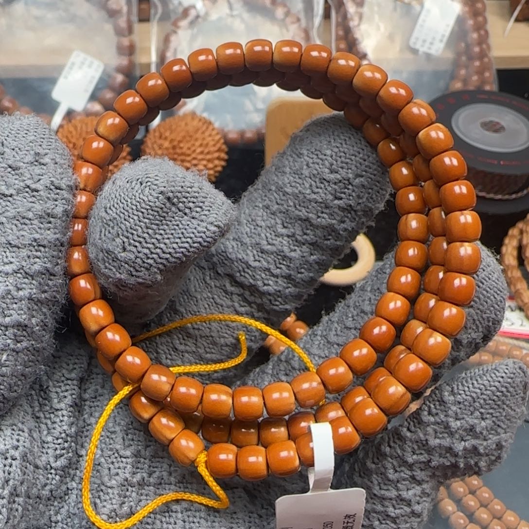 橄榄核手串老挝脖挂三花筋线5.6福利