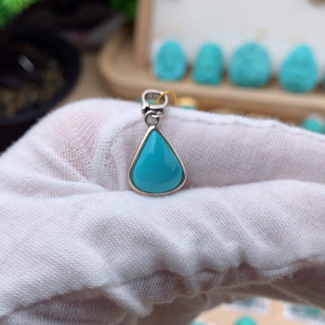 绿松石珠宝奇石银S925镶嵌