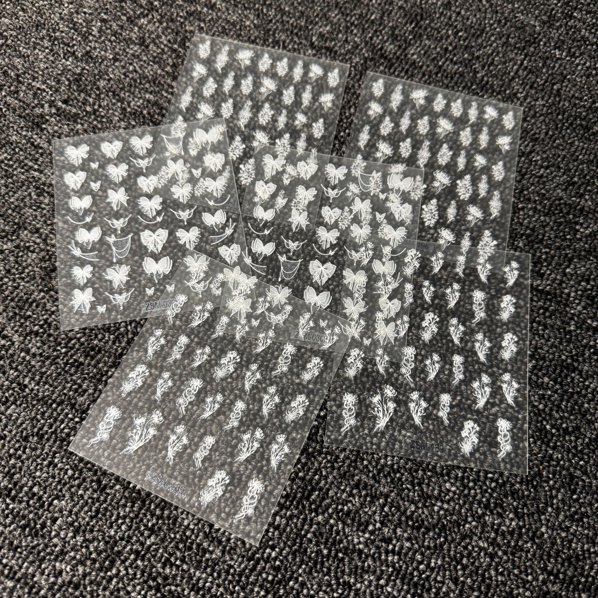 【6张A-016】女款白色小熊可爱日系磨砂卡通小清新ins风美甲贴纸