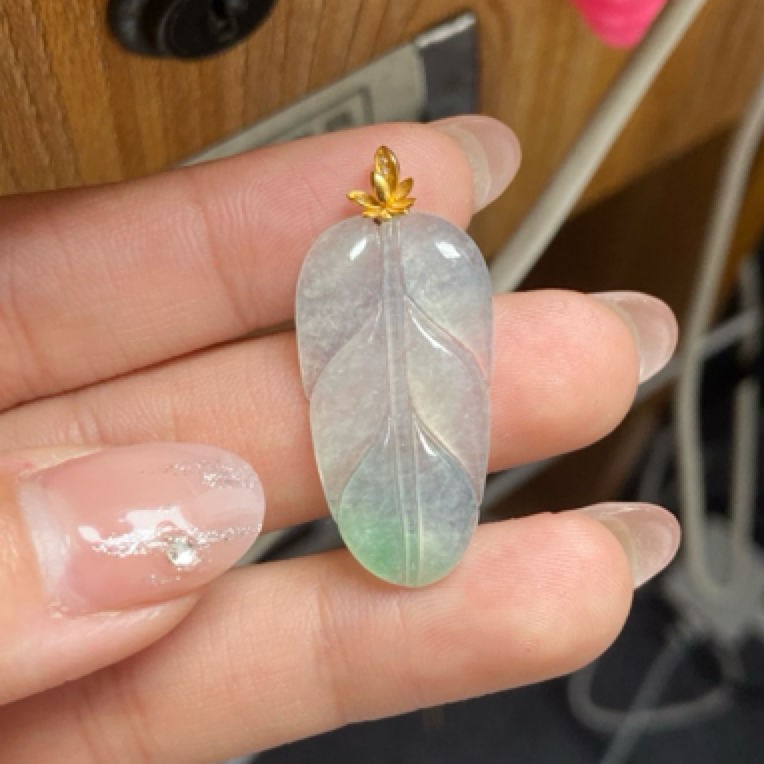 天然缅甸A货翡翠-叶子