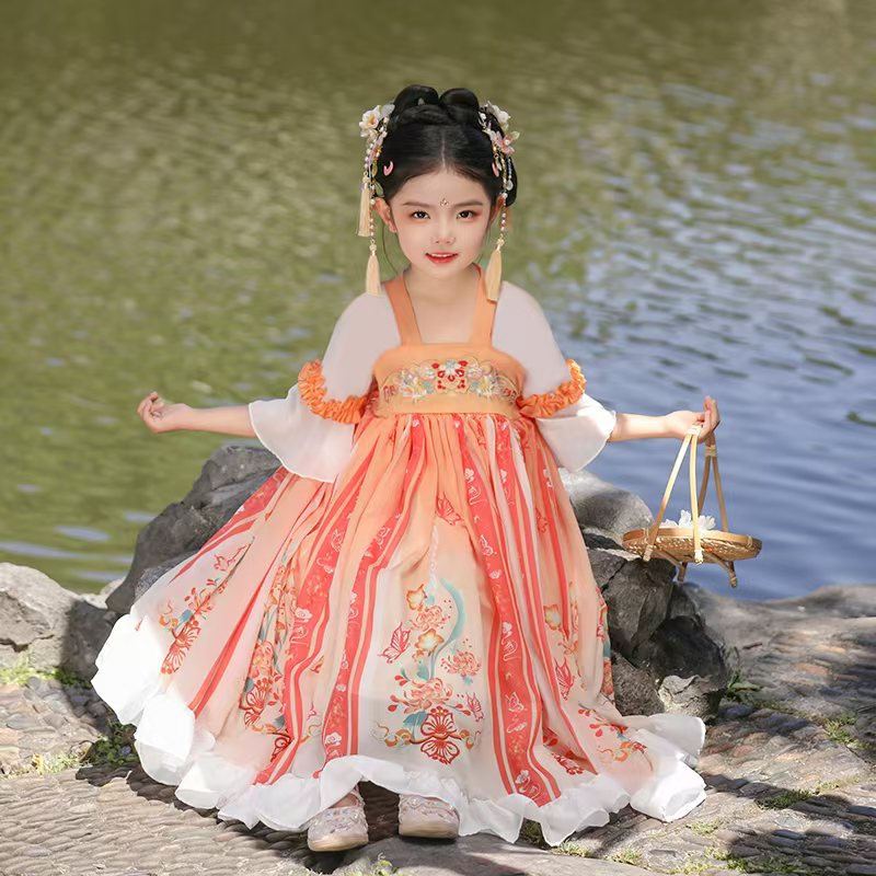 【宇娃娃】甜美女童古风2025公主裙风汉服小女孩公主儿童中国风汉服