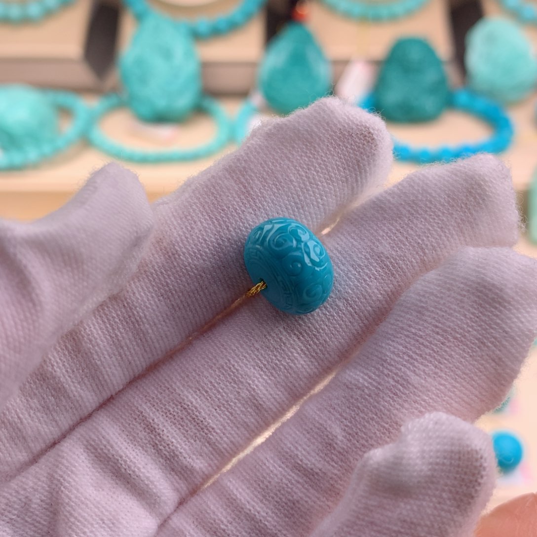 绿松石珠宝奇石未镶嵌12.5*8.2mm