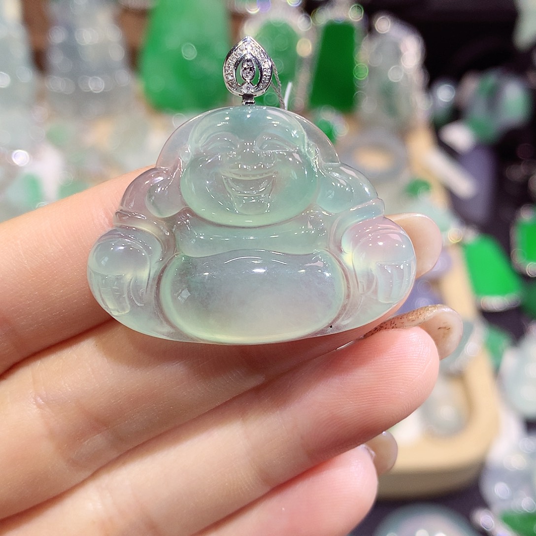 翡翠18K金镶嵌颈饰fo