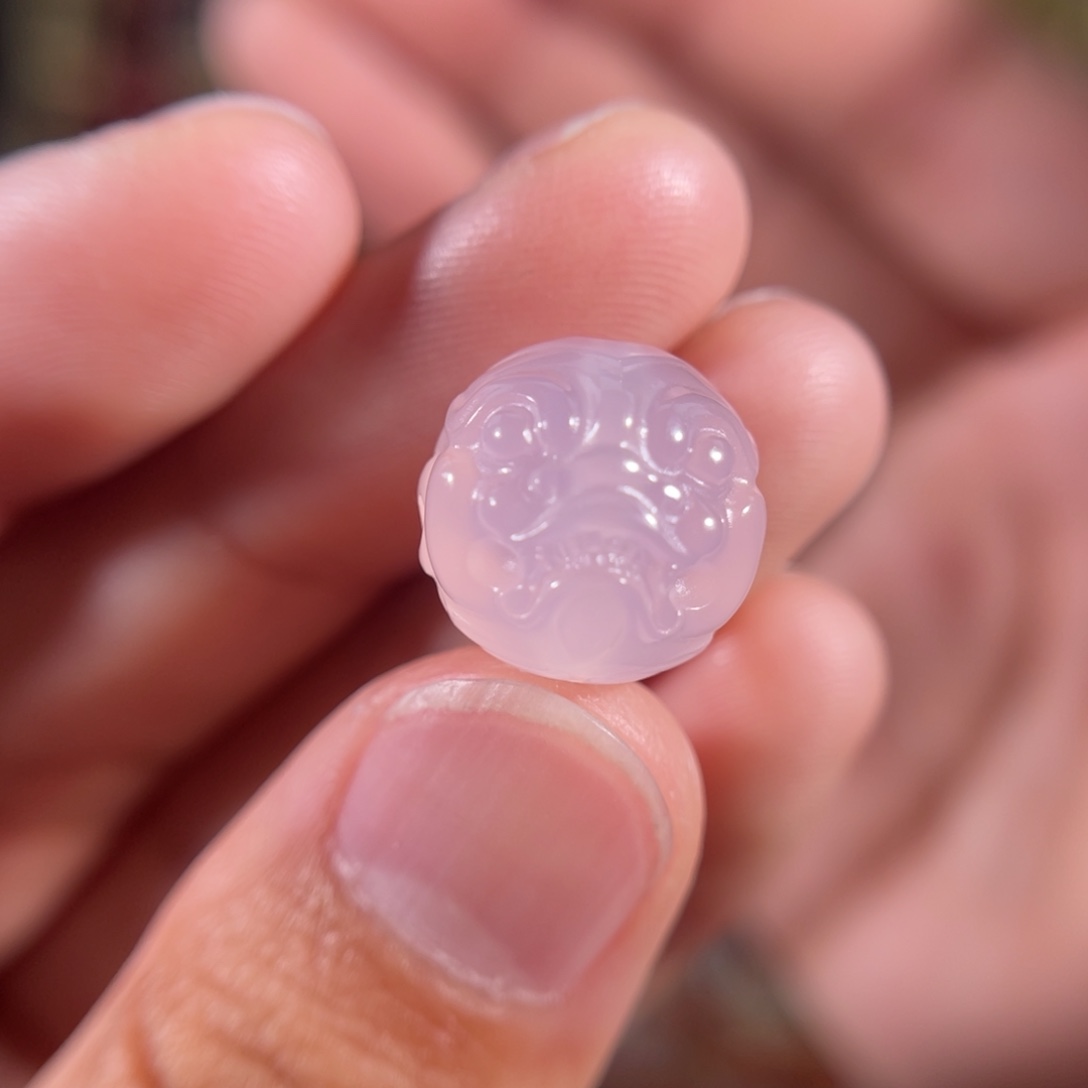 玛瑙/玉髓中洞子貔貅珠13.4未镶嵌