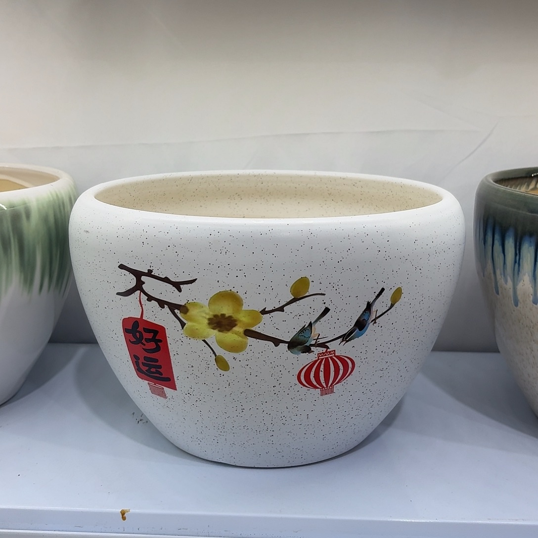 陶瓷花盆好运苹果盆口径25高度18