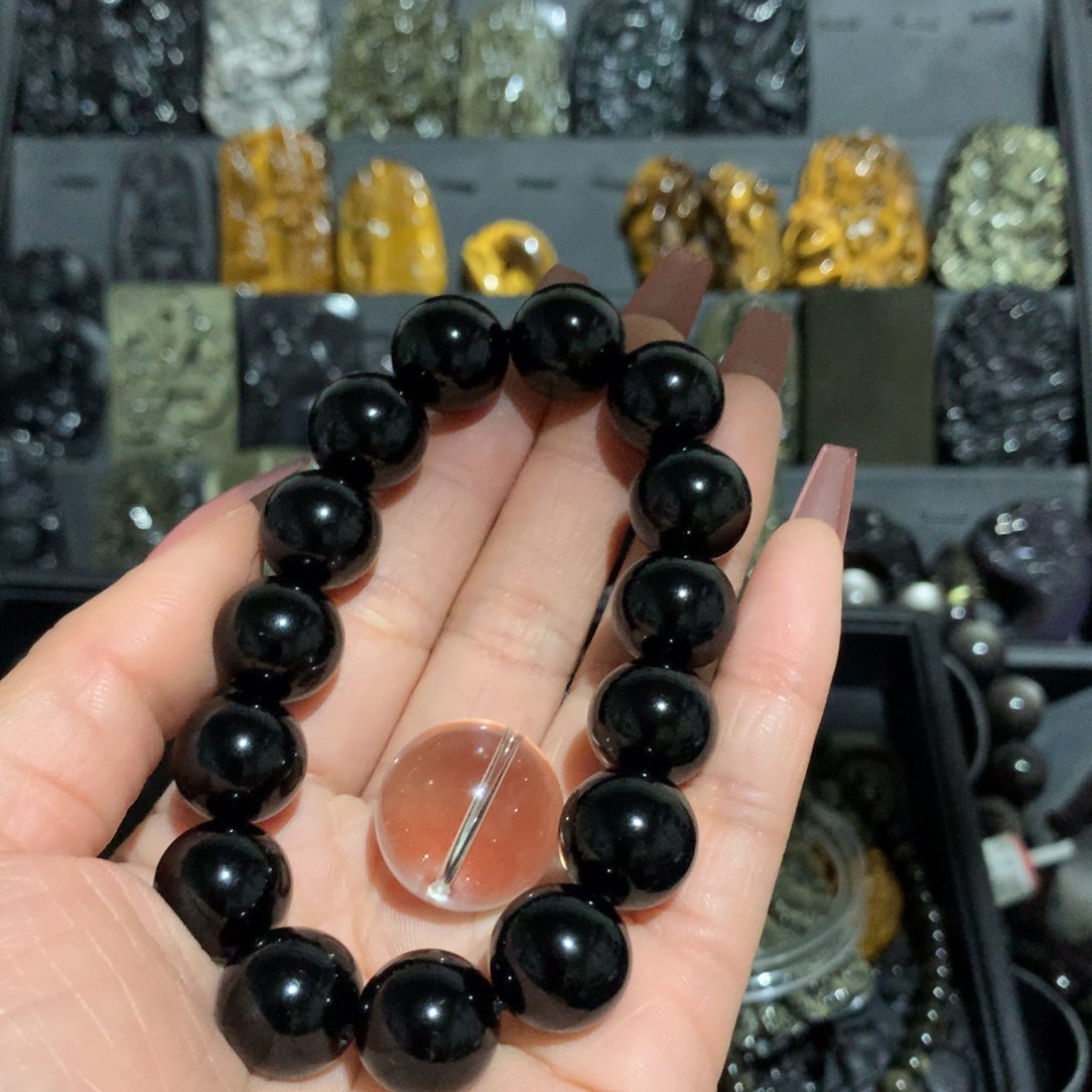 黑曜岩手链未镶嵌T****能