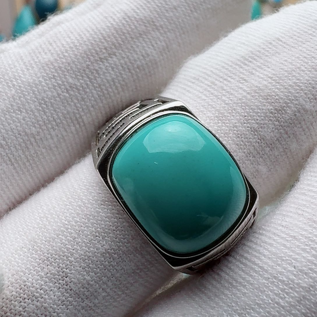 绿松石珠宝奇石银S925镶嵌