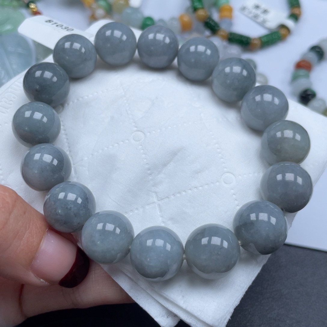 翡翠手链未镶嵌纯天然a货缅甸翡翠包邮13.5mm